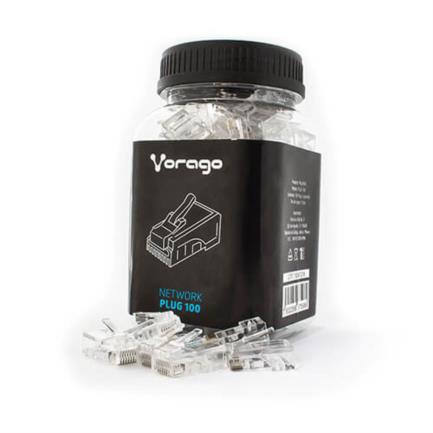 Plug vorago 100 rj45 cat5 100 pizas