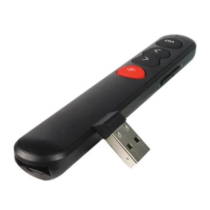 Presentador láser vorago lasp-305 con apuntador inalámbrico usb slim color negro