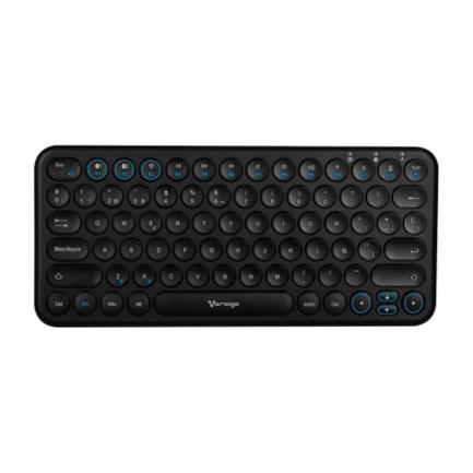 VOCTECAB034 - TECLADO VORAGO KBW-400 SLIM REGARGABLE TIPO C 2 BLUETOOTH + WIRELESS NEGRO