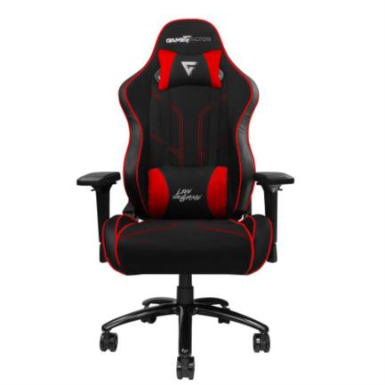 Silla game factor cgc600 tela reclinable con descansa brazos 4d estrella metálica color rojo-negro