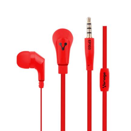 Audífonos Alámbricos Vorago EP-103 Manos Libres 3.5mm Color Rojo