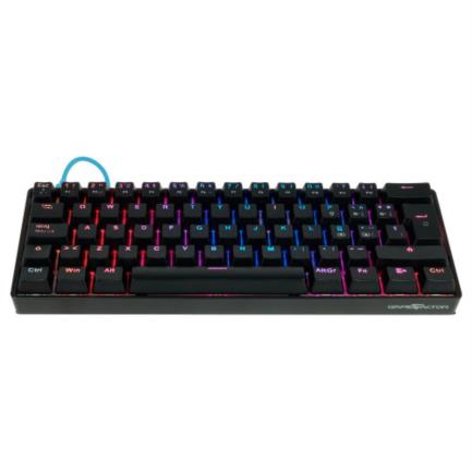 Teclado mecánico game factor kbg560 rgb teclas extras blue intercambiables blue switch usb color negro