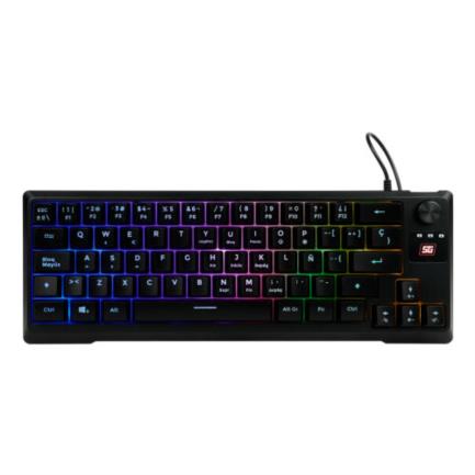 Teclado vorago start the game kb-506 multimedia tkl factor 65% rgb alámbrico anti-ghosting usb color negro