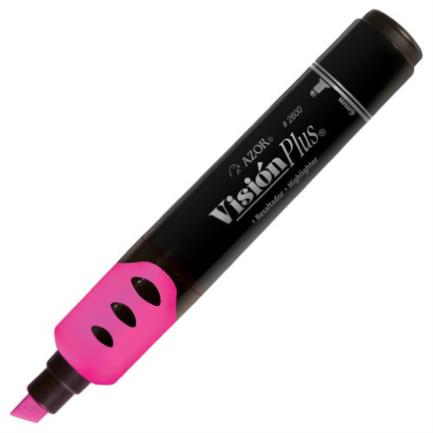 Marcador resaltador visi&oacute;n plus color rosa fluorescente c/12 pzas