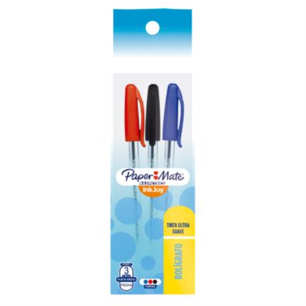 Bol&iacute;grafo papermate punto mediano con 3 kilom&eacute;trico colores surtidos