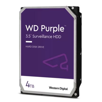Disco duro interno western digital purple 4tb 3.5" 5400rpm sata lll 5400rpm caché 256mbs 1-8 bahías para videovigilancia