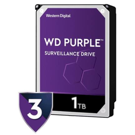 Disco duro interno western digital purple 1tb 3.5" 5400rpm sata lll 6gbit/s cach&eacute; 64mb para videovigilancia