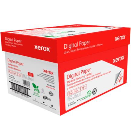 Papel cortado xerox bond digital carta 75gr 99% blancura (rojo) c/5000 hojas