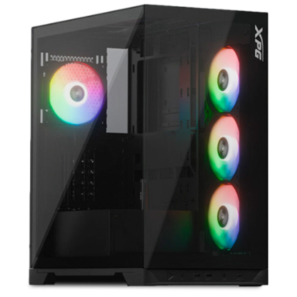 Gabinete gamer xpg invader x media torre de vidrio templado atx negro