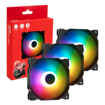 Kit 3 Ventiladores Thermaltake VENTO 120 ARGB PWM 120mm Negro