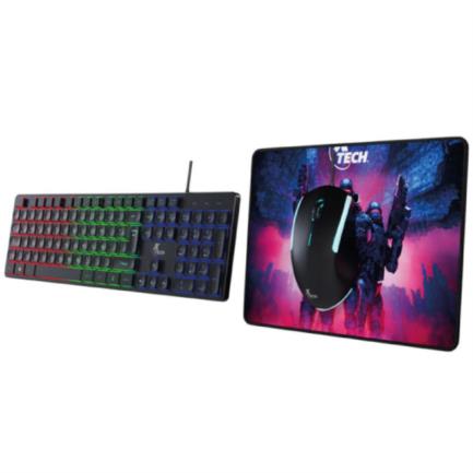 Combo teclado mouse y mousepad gaming rgb xtech hasha xtk-535s - tama&ntilde;o full size - conexion usb - espa&ntilde;ol - color negro