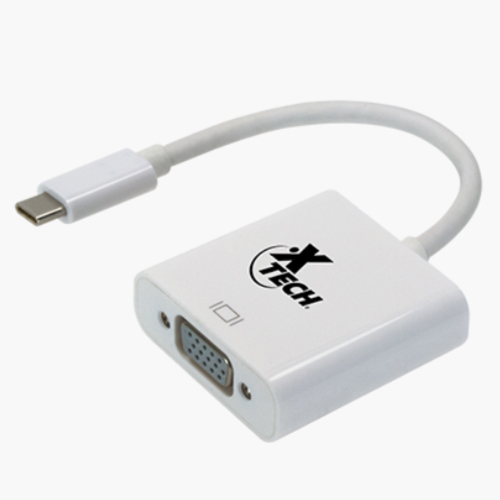 Adaptador xtech con conector tipo-c macho a vga hembra transmision hasta 1920x1200p a 60hz  longitud 20cm xtc-550