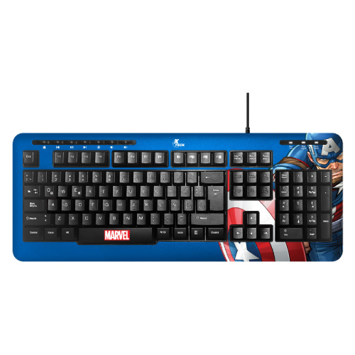 XTCTECAB005 - Teclado XTech Full Size Capitan America Marvel XTech XTK-M401CA - Teclas multimedia - Español - Conexion USB