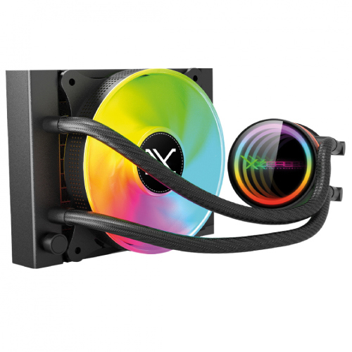 Enfriamiento liquido xzeal 120mm redondo xz-409 cpu 1fanx120mm argb 3 pines+pwm 4 pines+seguro intel/amd negro