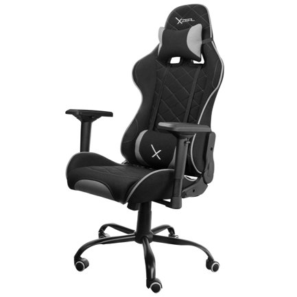 Silla gamer xzeal xz25 tela foam reclinable 180° base de metal piston clase 4 150kgs brazos4d negro-gris