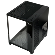 Gabinete Xzeal Panzer II Cubo M-ATX/ITX 2xUSB1.0 + 1x USB3.0 + 3.5 mm + 3 Fans ARGB Negro - Vista 9