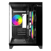 Gabinete Xzeal Panzer II Cubo M-ATX/ITX 2xUSB1.0 + 1x USB3.0 + 3.5 mm + 3 Fans ARGB Negro - Vista 5