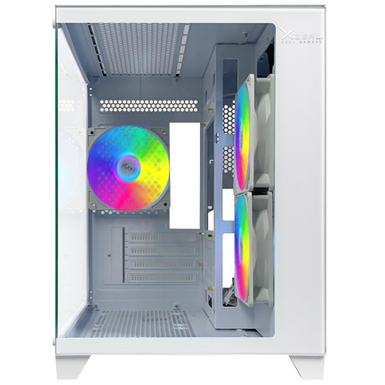 Gabinete Xzeal Panzer II Cubo M-ATX/ITX 2xUSB1.0 + 1x USB3.0 + 3.5 mm + 3 Fans ARGB Blanco