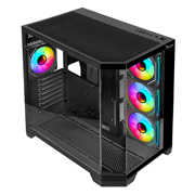 Gabinete Gamer Xzeal Mid Tower XZ150 ATX Panel Vidrio + Metal 2xUSB1.0 + 1xUSD3.0 + 1x3.5mm + 4 ARGB Ventiladores Negro - Vista 10