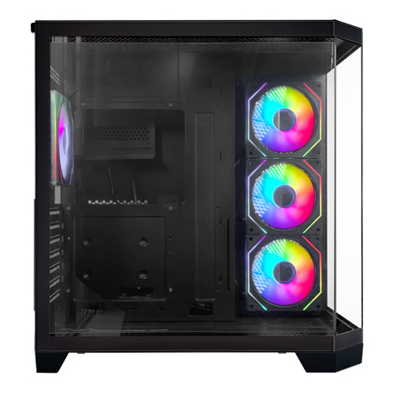 Gabinete Gamer Xzeal Mid Tower XZ150 ATX Panel Vidrio + Metal 2xUSB1.0 + 1xUSD3.0 + 1x3.5mm + 4 ARGB Ventiladores Negro - Vista 4