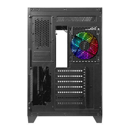 Gabinete Gamer Xzeal Mid Tower XZ150 ATX Panel Vidrio + Metal 2xUSB1.0 + 1xUSD3.0 + 1x3.5mm + 4 ARGB Ventiladores Negro - Vista 7