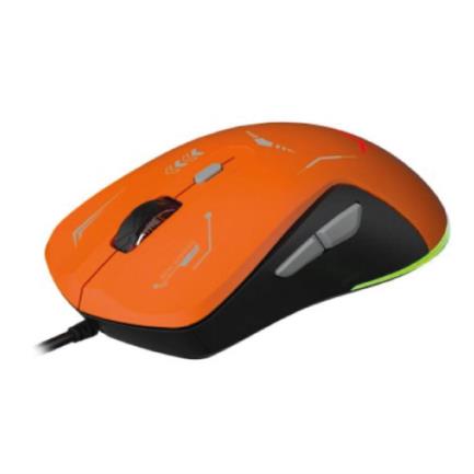 Mouse gamer xz-401 rgb 7200 dpi 6 botones conexion usb 1.5m gris-naranja