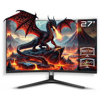 Monitor xzeal 27" panel curvo va fhd 180hz 1ms 1xdp + 1xhdmi + vesa 100x100mm negro