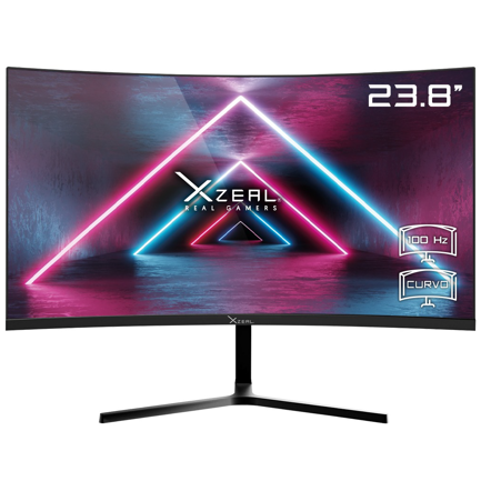 Monitor xzela 23.8" curvo fhd va 100hz 5ms vga hdmi vesa 100x100mm negro