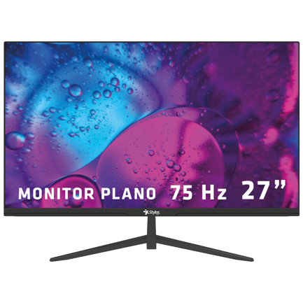 Monitor stylos 27" smot8 led hd panel va plano 75hz 5ms 1xvga + 1xhdmi + vesa 100x100mm negro