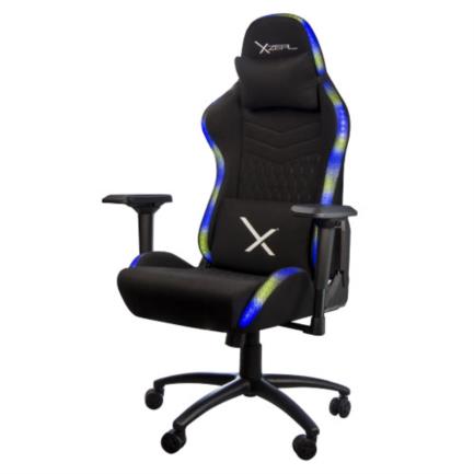 Silla gamer xzeal xz15 rgb tela foam reclinable 180° base metal piston clase 4 150kgs brazos4d negro