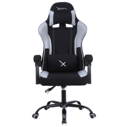 Silla Gamer Xzeal XZ20 Tela Foam Reclinable 140° Base de Metal Piston Clase 3 115Kgs Brazos Fijos Negro-Gris