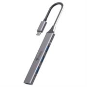 Hub 4 en 1 Stylos USB C a 3xUSB 2.0 + 1xUSB 3.0 con Caja Gris - Vista 2