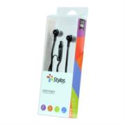 Audífonos stylos tech alámbricos 3.5mm color negro