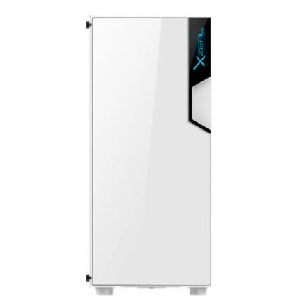 Gabinete gaming xzeal xz130 atx 3 ventiladores 2 con rgb usb color blanco