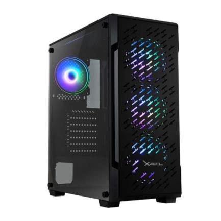 Gabinete xzeal xz135 midi-tower atx/micro-atx/mini-itx usb 2.0/3.0 sin fuente 3 ventiladores instalados negro