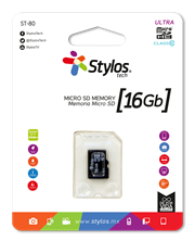 Memoria Micro SD Stylos 16GB S/A Clase 10 - Vista 3