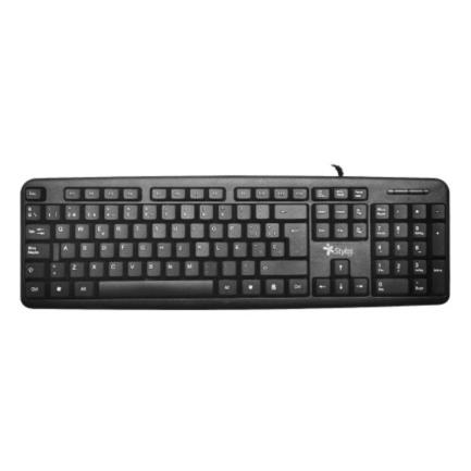 Teclado Alambrico Stylos 105 Teclas Conexión USB A 1.2m Negro