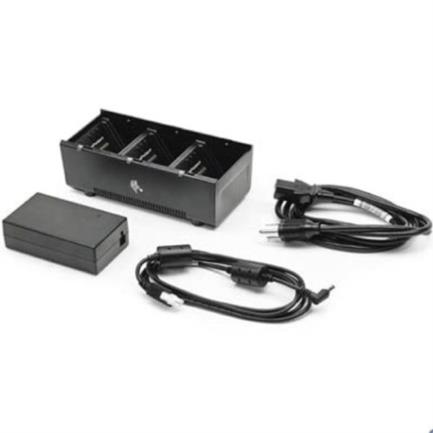 Cargador de bater&iacute;a zebra zq600 de 3 ranuras para impresora de etiquetas color negro