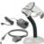 Escaner Alambrico Zebra LS2208 1D Laser con  Serial RS232 / DB9 (CBA-R01-S07PBR) Fuente de poder (PWR-WUA5V4W0US) Base (20-61019-01R) HC/Blanco - Vista 3