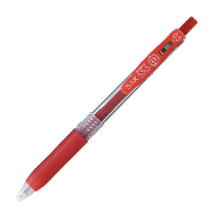 ZEPBOLAB132 - Boligrafo Zebra Sarasa Clip rollerball retractil punto fino 0.5 tinta gel color rojo caja c/12