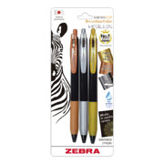 Bolígrafo Zebra DecoShine retráctil punto fino 0.5 mm tinta gel metálica colores surtidos caja c/3 - Vista 6