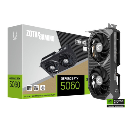 Tarjeta de Video Zotac NVIDIA GeForce RTX 5060 Twin Edge OC 8GB 128-bit GDDR7 PCI Express x8 5.0 - MAS RECIO