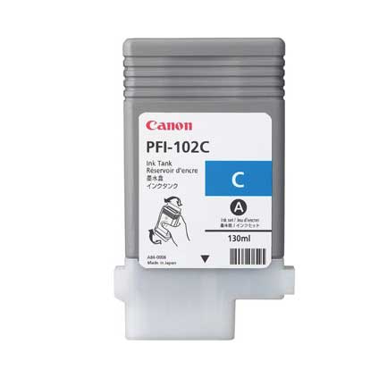 Tinta canon cyan pfi-102c (solo ipf605/510/650/655