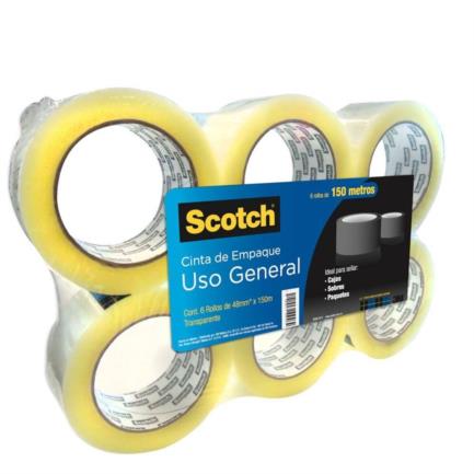 Cinta 3m empaque transparente 48x150 c/6