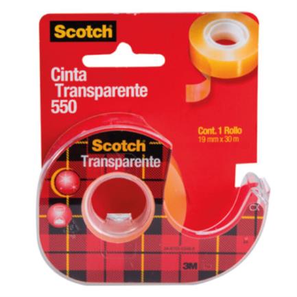 Cinta 3m scotch 550 12mmx30m c/despachador c/12 pzas