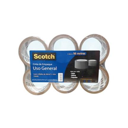 Cinta 3m canela 48mm x 50m c/6 pzas