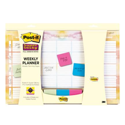 Planeador Semanal 3M Hojas Removibles con Adhesivo Completo 45.7x30.5cm Block C/26