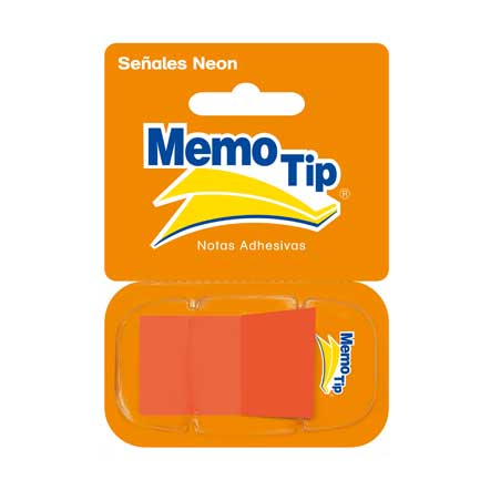 BANDERITAS JANEL SENALES MEMO TIP NARANJA C/DESP PET 23X45MM