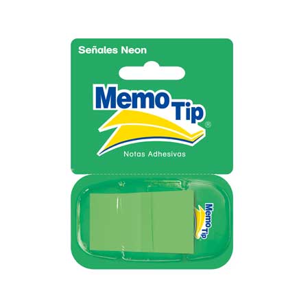 BANDERITAS JANEL SENALES MEMO TIP VERDE C/DESP PET 23X45MM