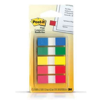 Banderitas 3m mini 5 colores c/100 hojas c/6